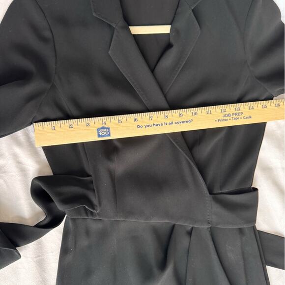 MAXMARA Italian Wrap Dress Black V Neckline US 6 collar neck Classic Jackie O - Picture 11 of 14